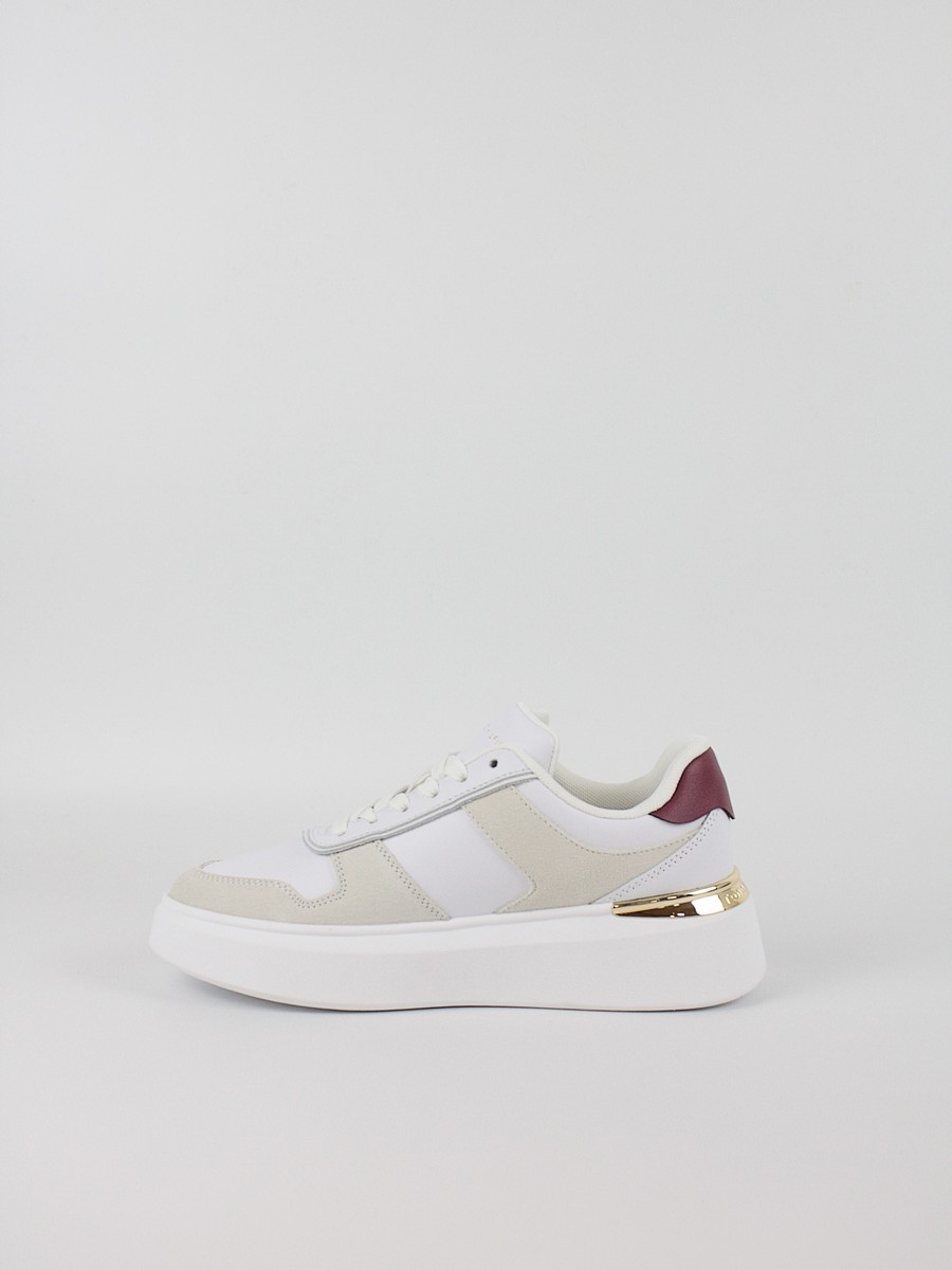 Γυναικεία Sneaker Tommy Hilfiger Th Fashion Court Μιχ Sneaker FW0FW08632-YBS Ασπρο