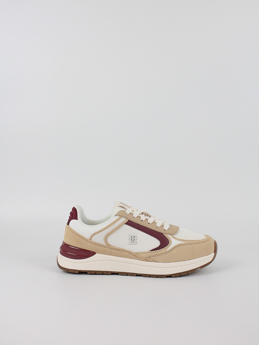 Γυναικεία Sneaker Tommy Hilfiger Casual Fashion Runner Mix FW0FW08693-0KQ Ασπρο
