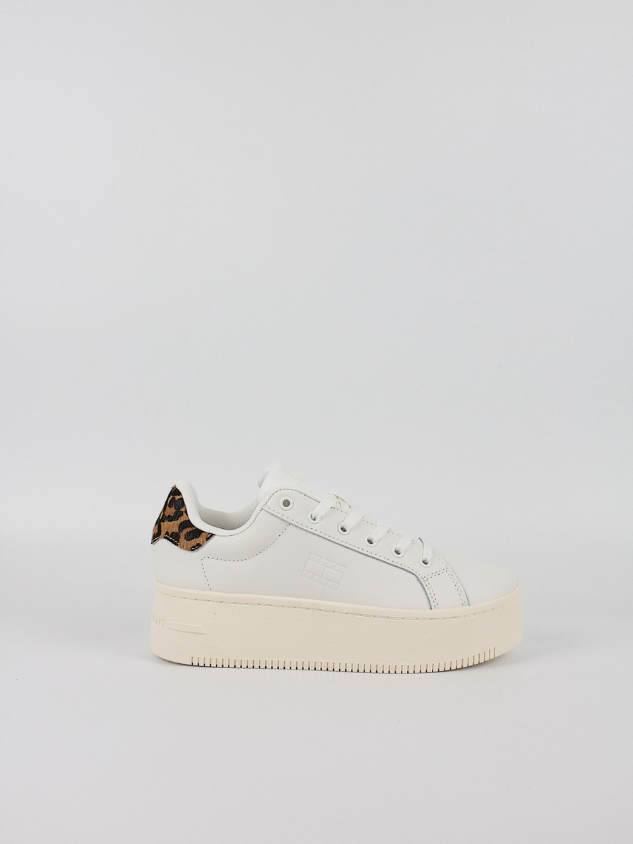 Γυναικεία Sneaker Tommy Hilfiger Tjw Flatform Leopard Sneaker EN0EN02930-0K7 Ασπρο