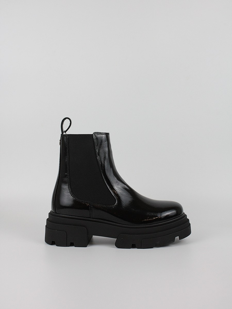 Γυναικεία ΜποτάκιαTommy Hilfiger Th Shiny Leather Chelsea FW0FW09042-BDS Μαύρο