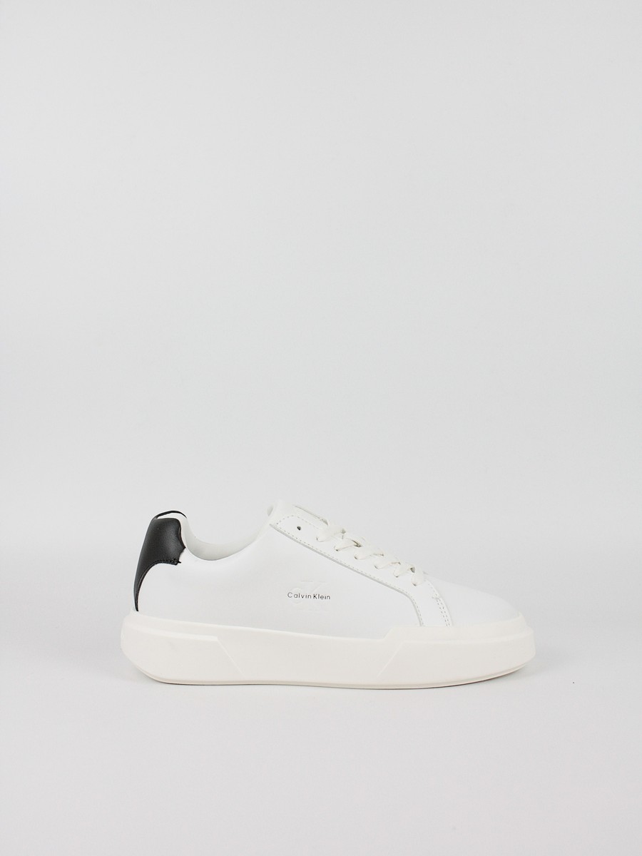 Γυναικεία Sneaker Calvin KLein Chunky Cupsole Laceup Lth Wn YW0YW01947-01W Ασπρο