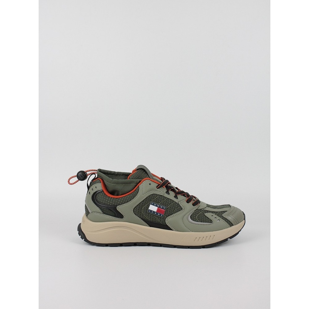 Ανδρικά Sneaker Tommy Hilfiger Tjm Runner Mix Material EM0EM01620-MRH Χακί