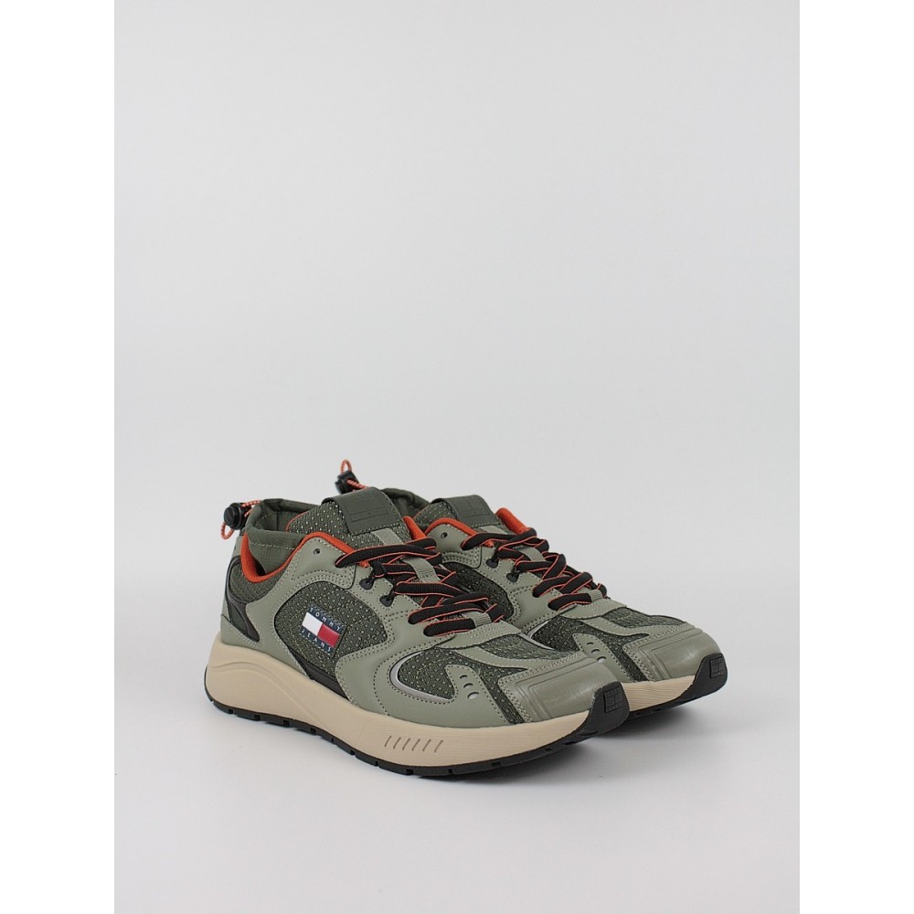 Ανδρικά Sneaker Tommy Hilfiger Tjm Runner Mix Material EM0EM01620-MRH Χακί