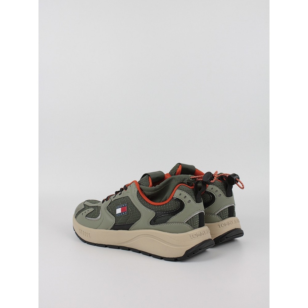 Ανδρικά Sneaker Tommy Hilfiger Tjm Runner Mix Material EM0EM01620-MRH Χακί