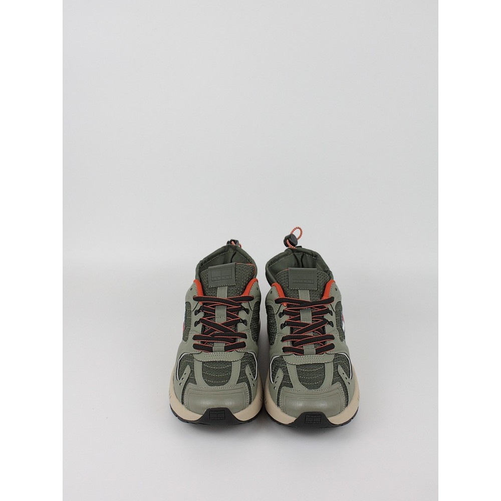 Ανδρικά Sneaker Tommy Hilfiger Tjm Runner Mix Material EM0EM01620-MRH Χακί