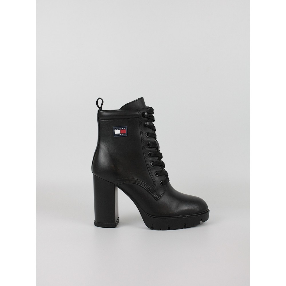 Γυναικεία ΜποτάκιαTommy Hilfiger Tjw Heel Lace Up Boot EN0EN02832-BDS Μαύρο