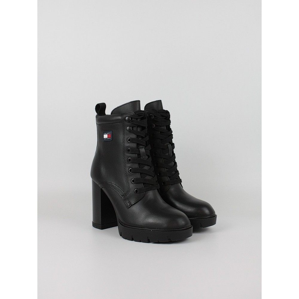 Γυναικεία ΜποτάκιαTommy Hilfiger Tjw Heel Lace Up Boot EN0EN02832-BDS Μαύρο