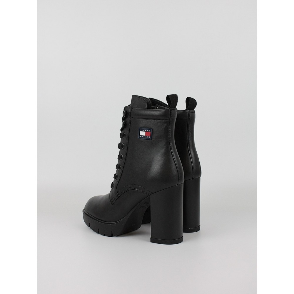 Γυναικεία ΜποτάκιαTommy Hilfiger Tjw Heel Lace Up Boot EN0EN02832-BDS Μαύρο
