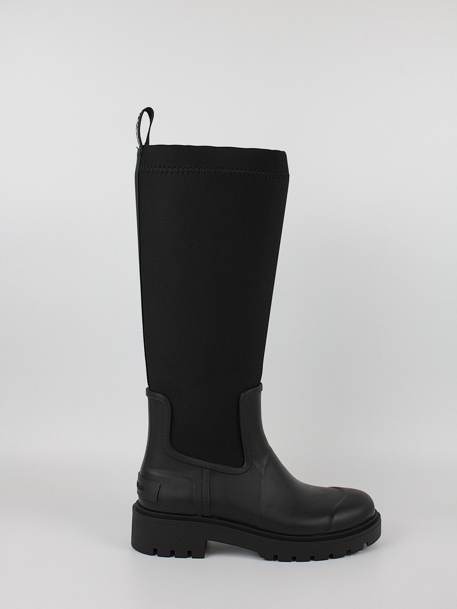 Γυναικεία Μπότα Calvin KLein High Rainboot Neopren YW0YW02002-BEH Μαύρο