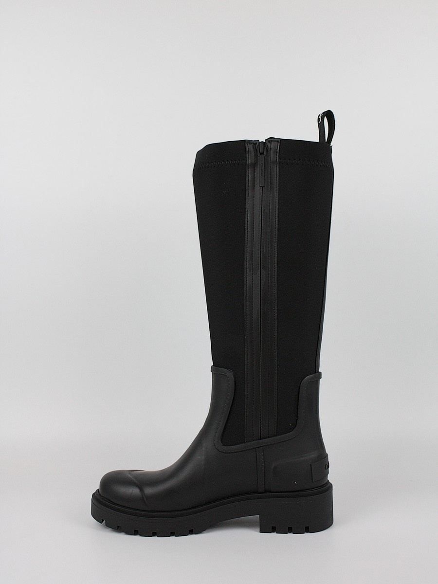 Γυναικεία Μπότα Calvin KLein High Rainboot Neopren YW0YW02002-BEH Μαύρο