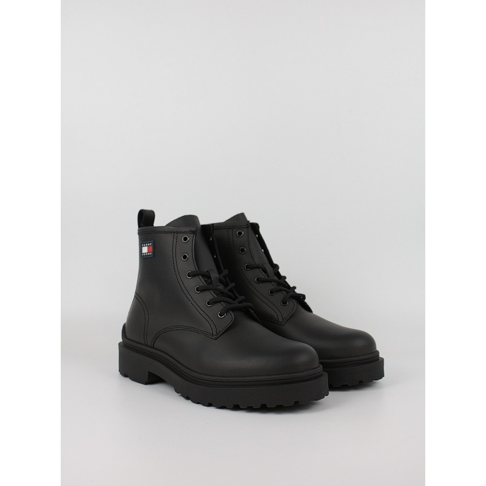 Ανδρικά Μποτάκια Tommy Hilfiger Tjm Lace Up Rubberized EN0EN01628-BDS Μαύρο