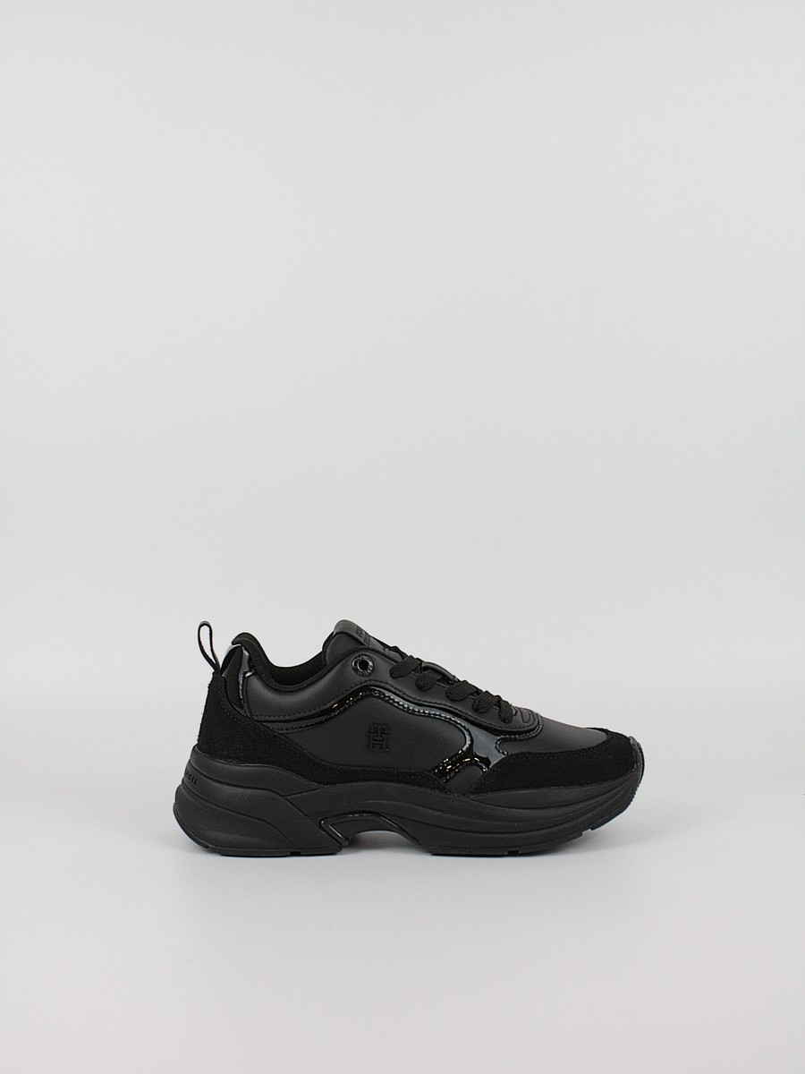Γυναικεία Sneaker Tommy HilfigerTh Runner Patent FW0FW08840-BDS Μαύρο