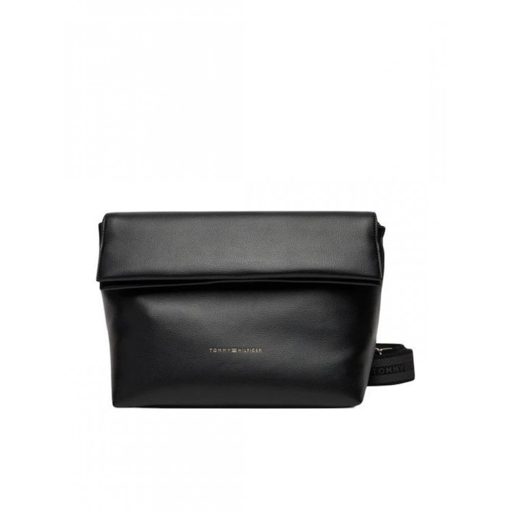 Γυναικεία Τσάντα Tommy Hilfiger Th Logotape Med Crossover AW0AW17692-BDS Μαύρη