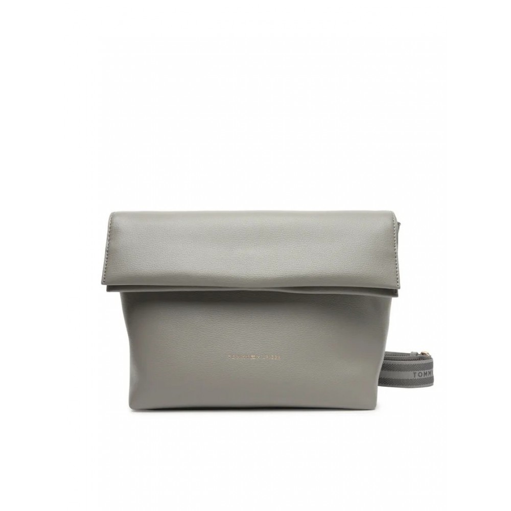 Γυναικεία Τσάντα Tommy Hilfiger Th Logotape Med Crossover AW0AW17692-PRY Γκρι