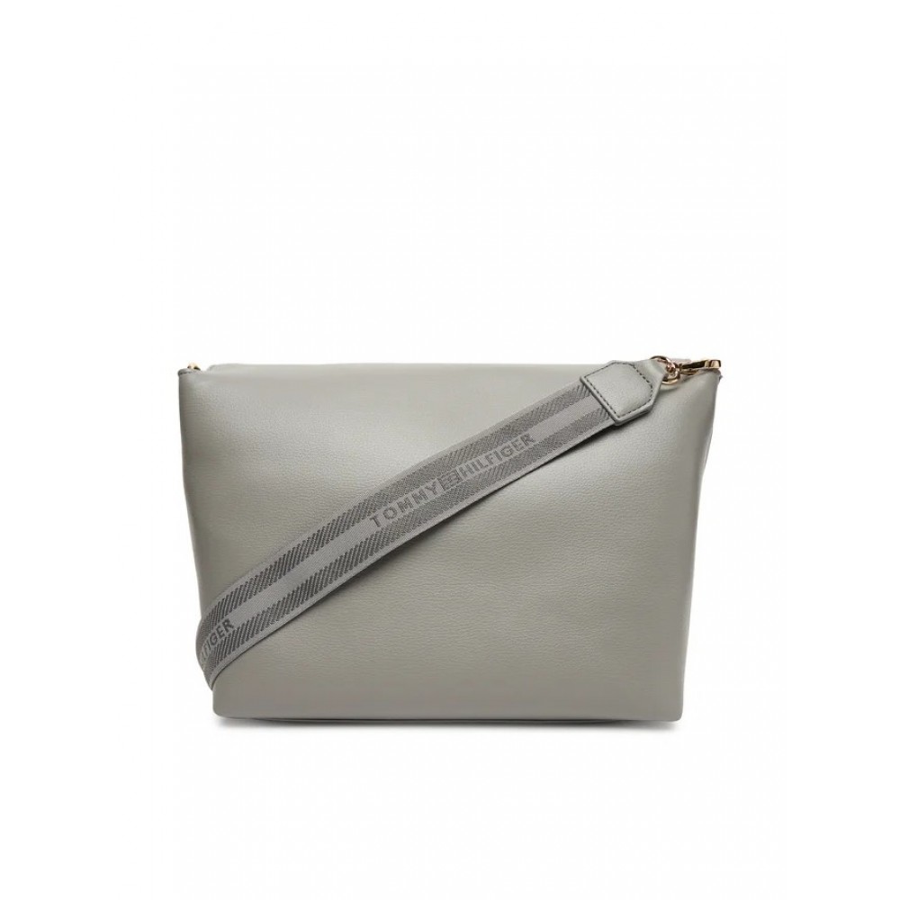 Γυναικεία Τσάντα Tommy Hilfiger Th Logotape Med Crossover AW0AW17692-PRY Γκρι
