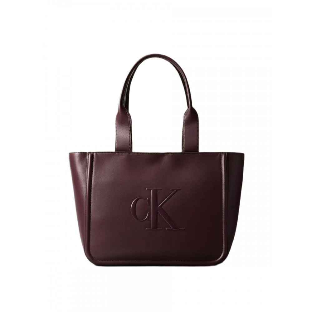 Γυναικεία Τσάντα Calvin Klein Raised Ck Medium Tote LV04F3218G-BAP Μπορντό
