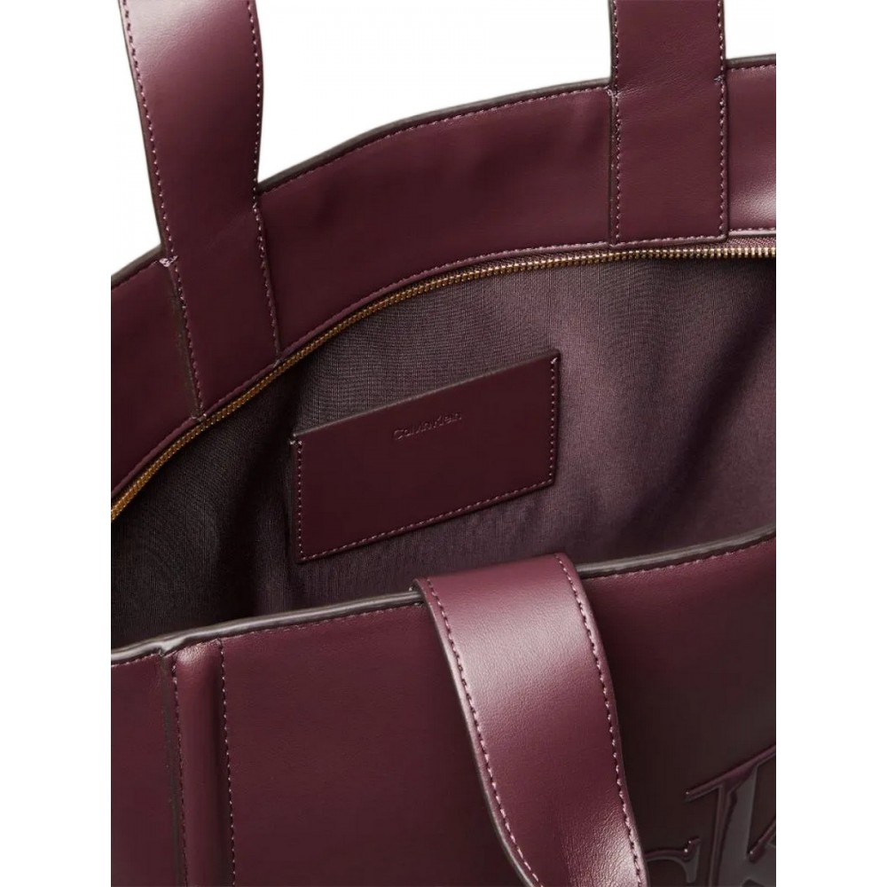 Γυναικεία Τσάντα Calvin Klein Raised Ck Medium Tote LV04F3218G-BAP Μπορντό