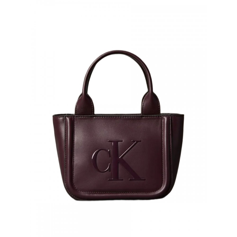Γυναικεία Τσάντα Calvin Klein Raised Ck Small Tote With Strap LV04F3219G-BAP Μπορντό Γυναικεία Τσάντα Calvin Klein Raised Ck Small Tote With Strap LV04F3219G-BAP Μπορντό
