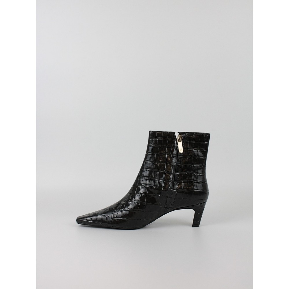 Women BootiesTommy Hilfiger Th Square Toe Croc Kitten Bootie FW0FW09162-BDS Black