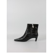 Women BootiesTommy Hilfiger Th Square Toe Croc Kitten Bootie FW0FW09162-BDS Black