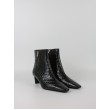 Women BootiesTommy Hilfiger Th Square Toe Croc Kitten Bootie FW0FW09162-BDS Black