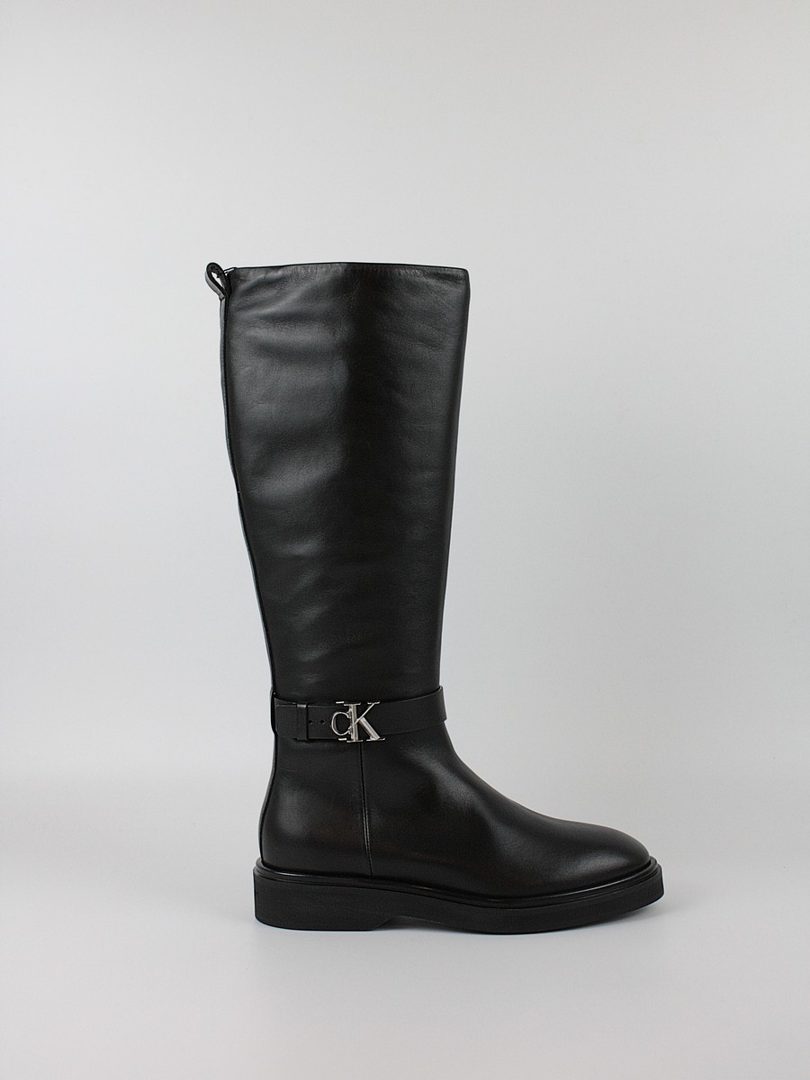 Γυναικεία Μπότα Calvin KLein Knee Boot W/ Metal Logo HW0HW02665-BEH Μαύρο Γυναικεία Μπότα Calvin KLein Knee Boot W/ Metal Logo HW0HW02665-BEH Μαύρο