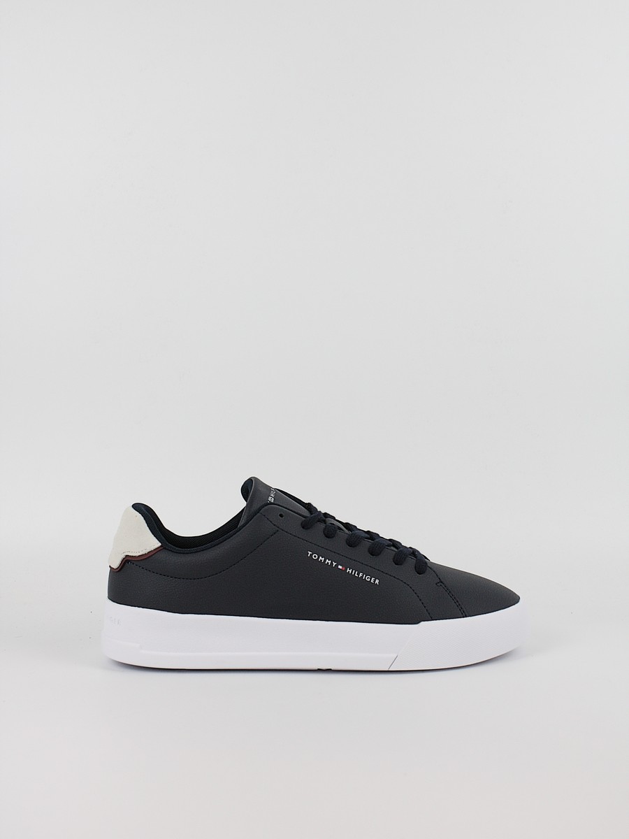 Men Sneaker Tommy Hilfiger Th Court Leather Detail Ess FM0FM05367-DW5 Blue