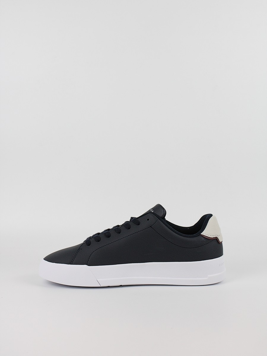 Men Sneaker Tommy Hilfiger Th Court Leather Detail Ess FM0FM05367-DW5 Blue