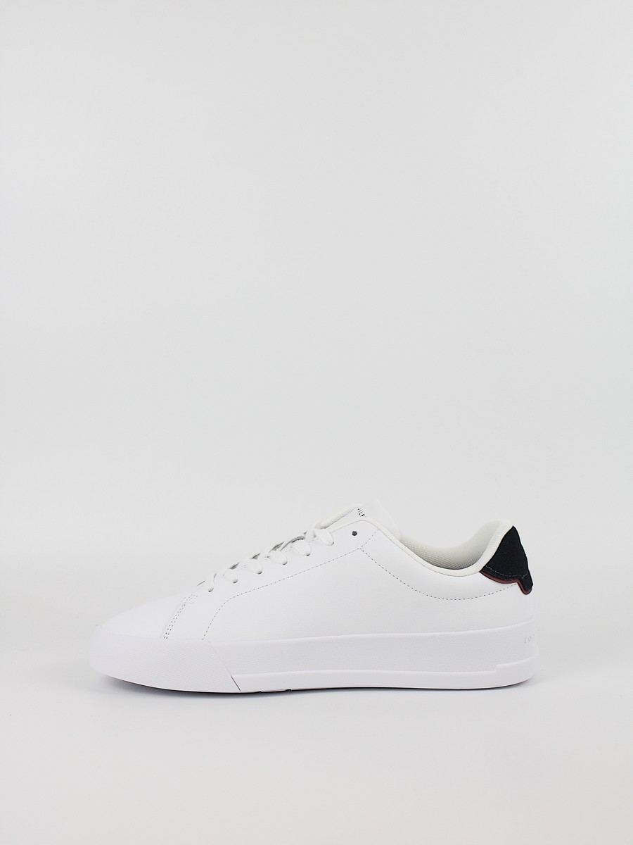 Men Sneaker Tommy Hilfiger Th Court Leather Detail Ess FM0FM05367-0LD White