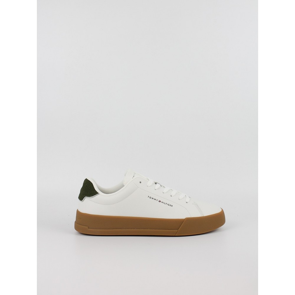 Men Sneaker Tommy Hilfiger Th Court Leather Detail Ess FM0FM05367-01V White