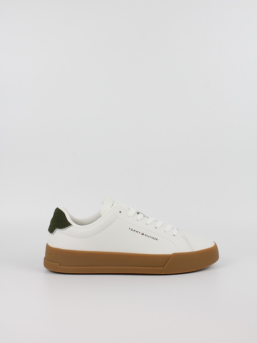 Men Sneaker Tommy Hilfiger Th Court Leather Detail Ess FM0FM05367-01V White