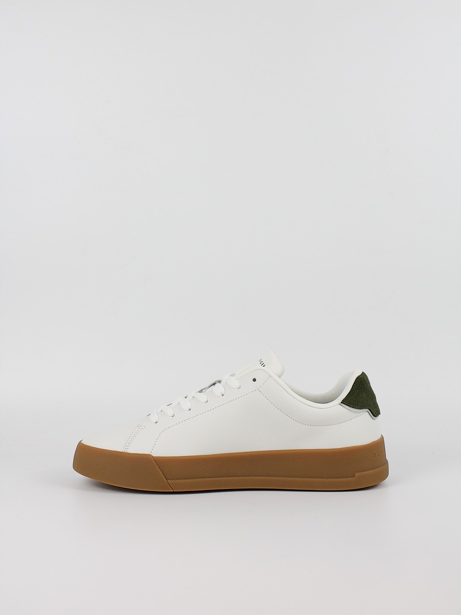 Men Sneaker Tommy Hilfiger Th Court Leather Detail Ess FM0FM05367-01V White