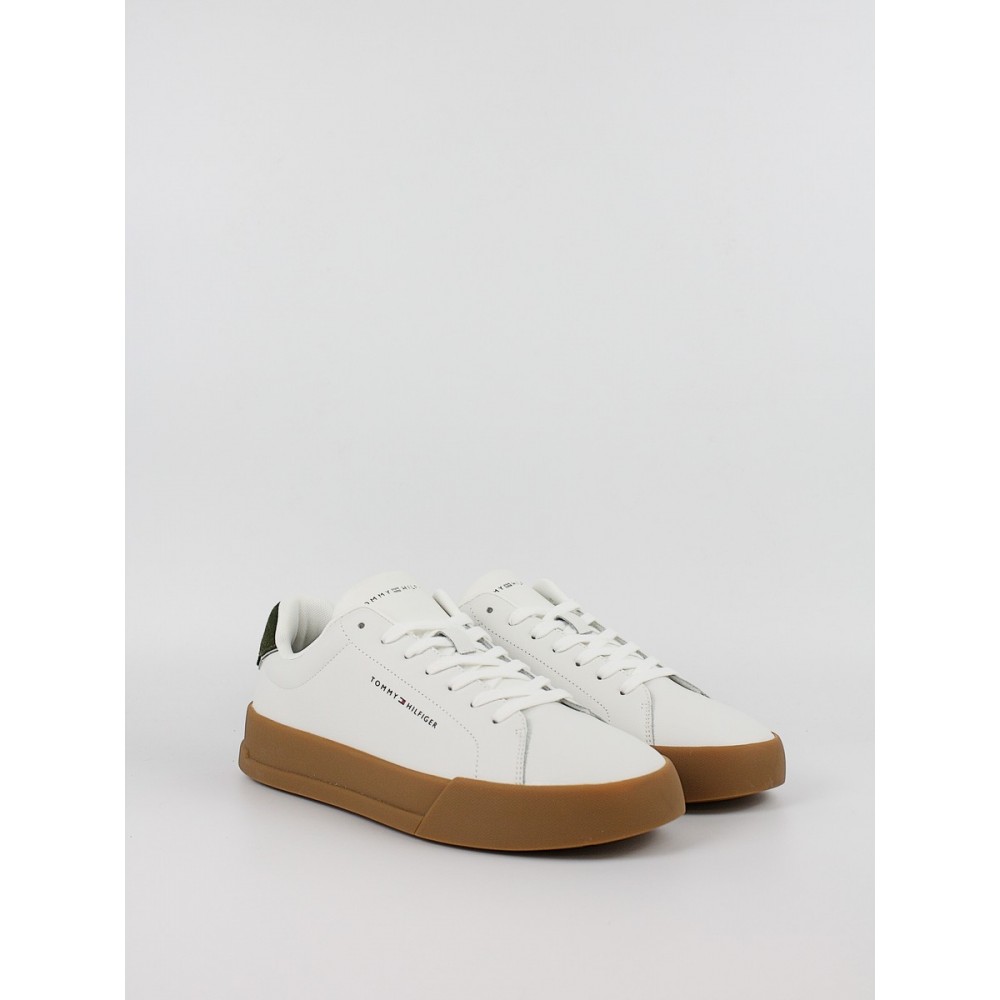 Men Sneaker Tommy Hilfiger Th Court Leather Detail Ess FM0FM05367-01V White