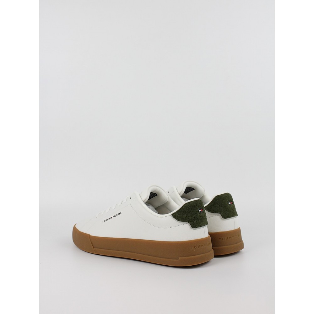 Men Sneaker Tommy Hilfiger Th Court Leather Detail Ess FM0FM05367-01V White