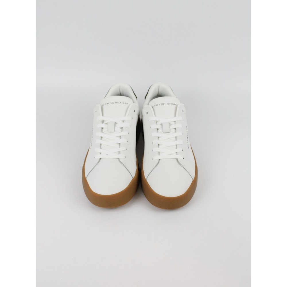 Men Sneaker Tommy Hilfiger Th Court Leather Detail Ess FM0FM05367-01V White