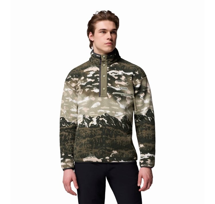 Ανδρική Μπλούζα Columbia Helvetia™ II Printed Half Snap Fleece 2098461-349 Χακί