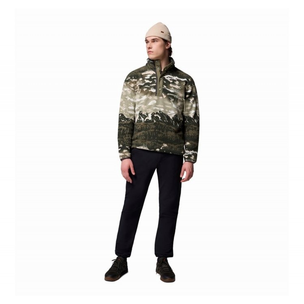 Ανδρική Μπλούζα Columbia Helvetia™ II Printed Half Snap Fleece 2098461-349 Χακί