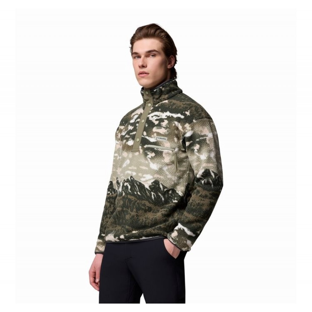 Ανδρική Μπλούζα Columbia Helvetia™ II Printed Half Snap Fleece 2098461-349 Χακί