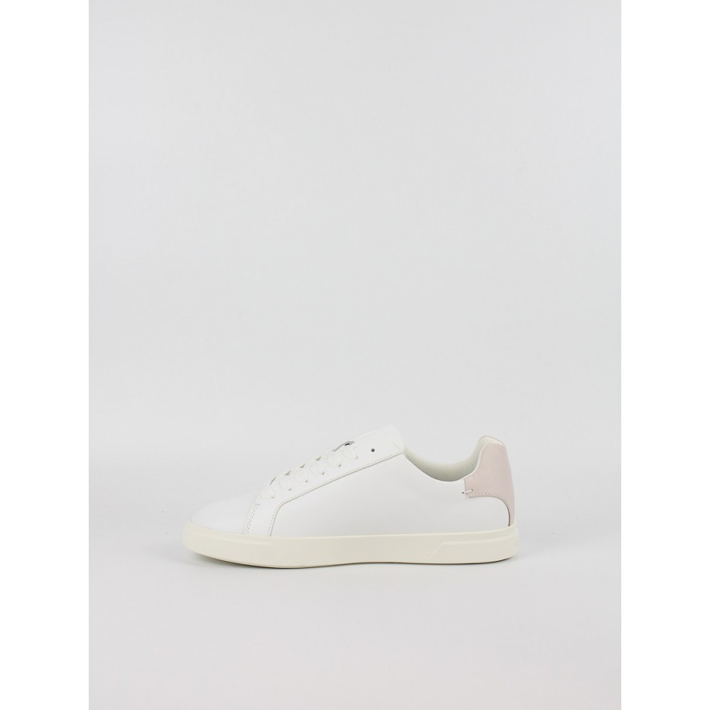 Women Sneaker Calvin KLein Low Pro Cup Laceup Lth Moire HW0HW02845-0K7 White