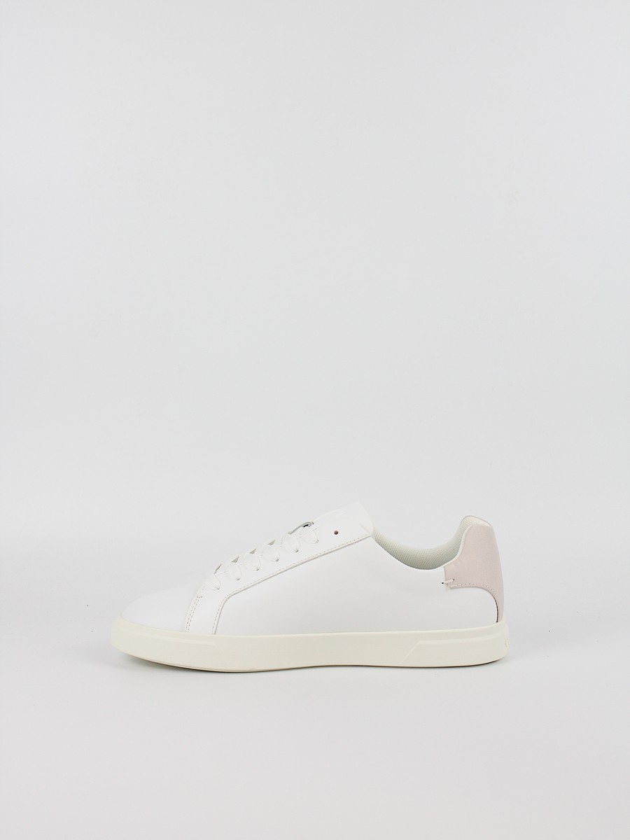 Women Sneaker Calvin KLein Low Pro Cup Laceup Lth Moire HW0HW02845-0K7 White