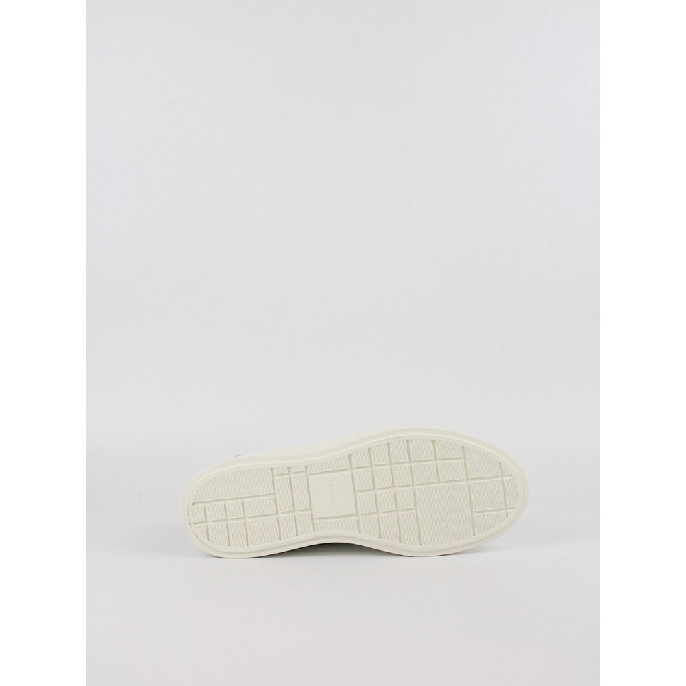 Women Sneaker Calvin KLein Low Pro Cup Laceup Lth Moire HW0HW02845-0K7 White