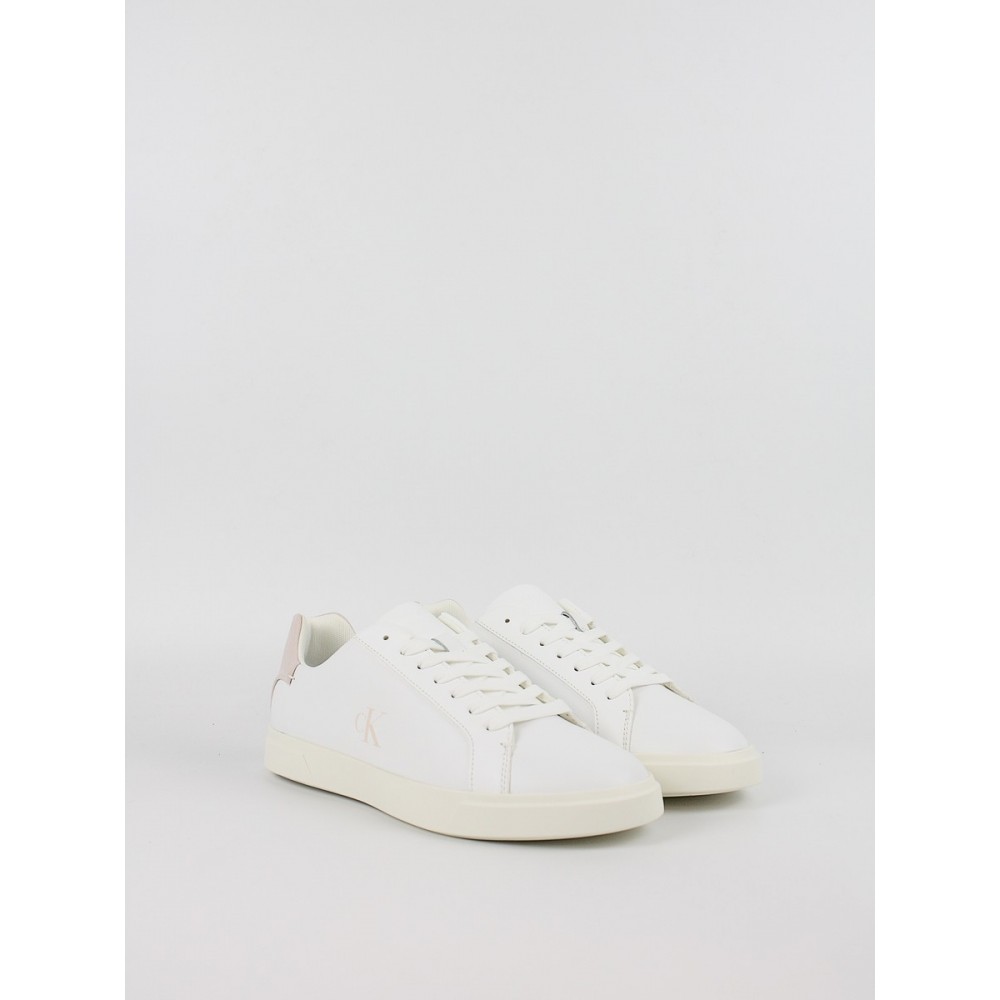 Women Sneaker Calvin KLein Low Pro Cup Laceup Lth Moire HW0HW02845-0K7 White