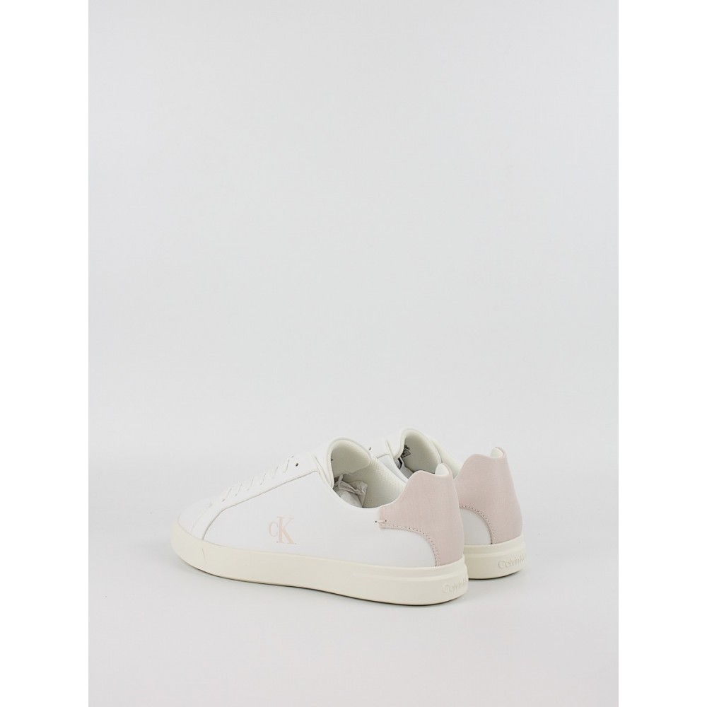 Women Sneaker Calvin KLein Low Pro Cup Laceup Lth Moire HW0HW02845-0K7 White