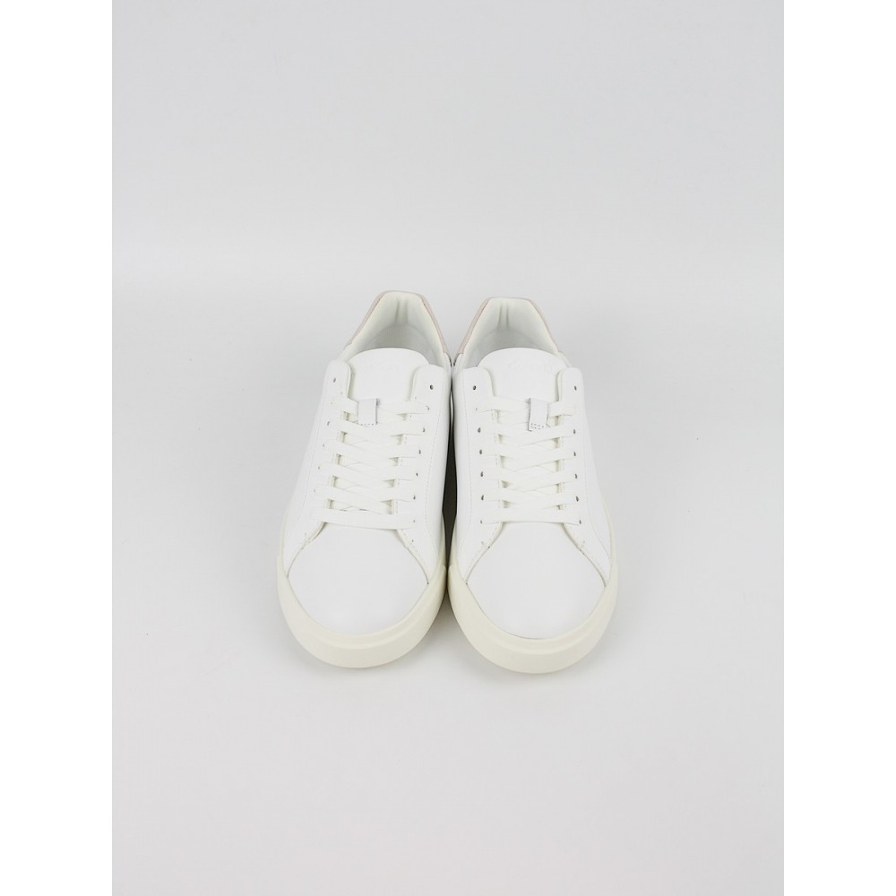 Women Sneaker Calvin KLein Low Pro Cup Laceup Lth Moire HW0HW02845-0K7 White