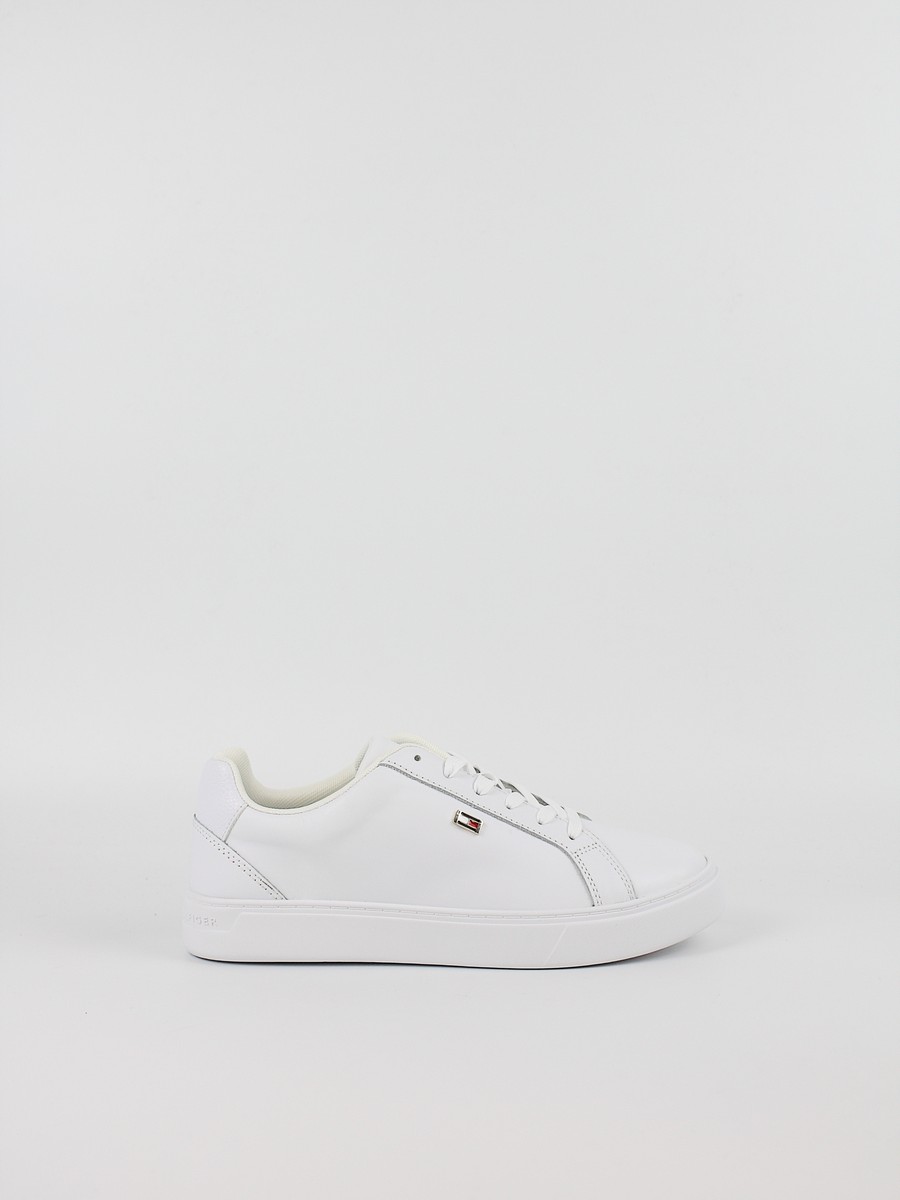 Women Sneaker Tommy Hilfiger Flag Court Sneaker FW0FW09074-YBS White