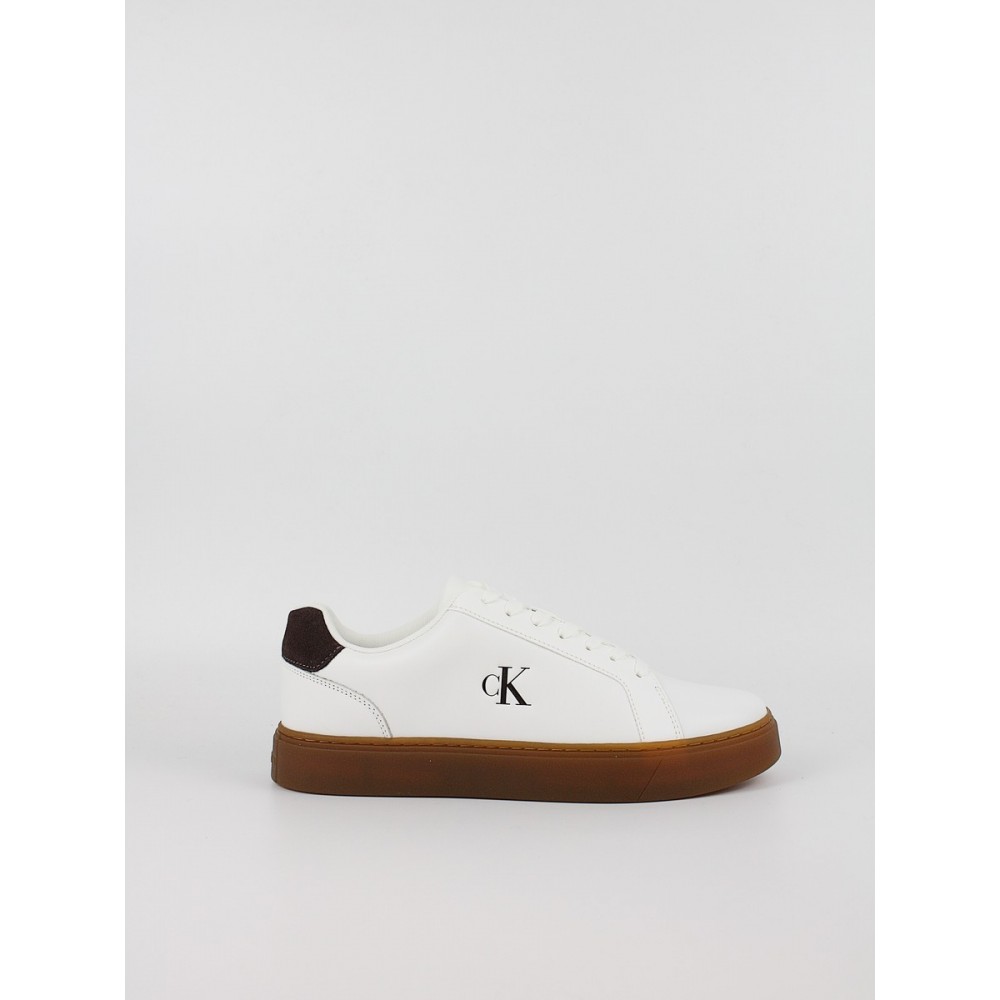 Men Sneaker Calvin KLein Classic Cupsole Laceup Lth YM0YM01435-05V White