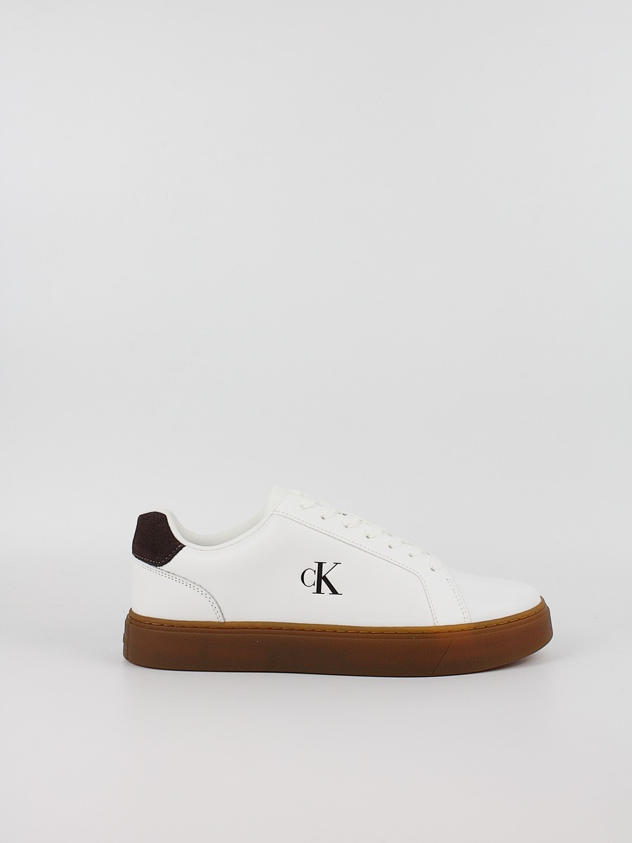 Men Sneaker Calvin KLein Classic Cupsole Laceup Lth YM0YM01435-05V White