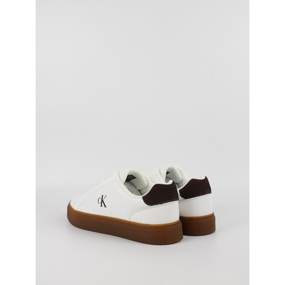 Men Sneaker Calvin KLein Classic Cupsole Laceup Lth YM0YM01435-05V White