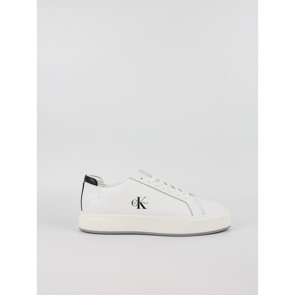 Ανδρικά Sneaker Calvin KLein Basket Cupsole Laceup Lth Ml YM0YM01460-01W Ασπρο