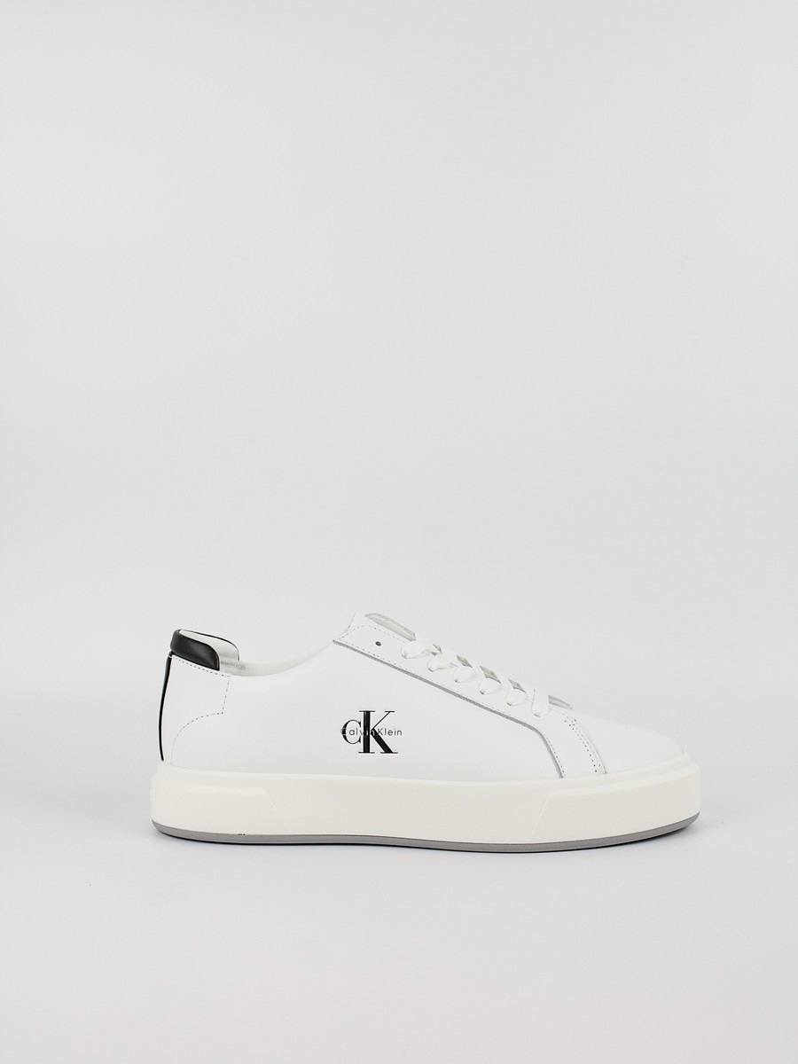 Ανδρικά Sneaker Calvin KLein Basket Cupsole Laceup Lth Ml YM0YM01460-01W Ασπρο